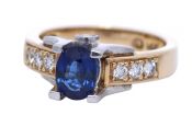 1.19ct Sapphire and Diamond 14kt Engagement Ring