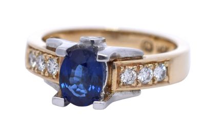 1.19ct Sapphire and Diamond 14kt Engagement Ring