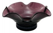 Amethyst Glass Ruffled Edge Centrepiece Bowl