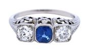 Antique .51ct Sapphire 18kt Ring