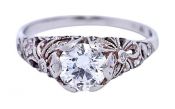 Antique .66ct Diamond Platinum Ring