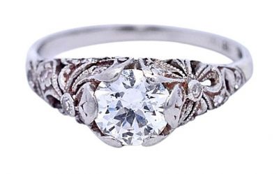 Antique .66ct Diamond Platinum Ring