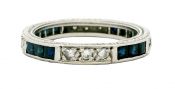 Antique 1.13ct Sapphire Platinum Band