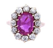 Antique 2.75ct Pink Sapphire 14kt Ring