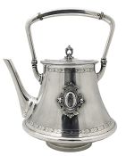 Antique Austrian Silver Tea Kettle, Mid-19th Century