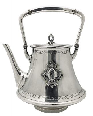 Antique Austrian Silver Tea Kettle, Mid-19th Century