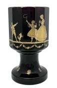 Antique Biedermeier Gilded Amethyst Glass Goblet