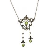 Birks Antique 1.42ct Peridot 14kt Necklace