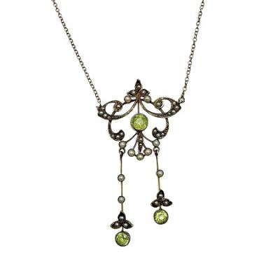 Birks Antique 1.42ct Peridot 14kt Necklace