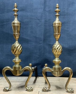 Antique Brass Andirons