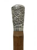 Antique Chinese Export Silver Topped Bamboo Walking Stick