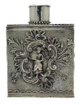 Antique Dutch 833 Fine Silver Tea Caddy, Cornelius Schoonhoven, Dated 1883
