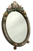 Antique Floral Framed Vanity Mirror