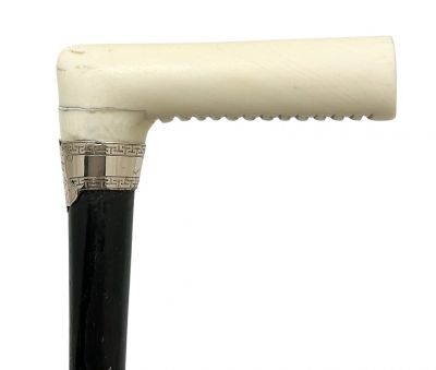 Antique Ivory Handled Walking Stick with 1886 Presentation