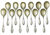 Antique Merfels Max 800 Fine Silver Ice Cream Spoons, Set of 12