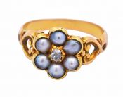 Victorian Seed Pearl 18kt Ring
