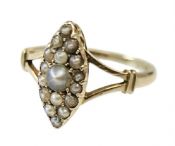 Antique Seed Pearl 15kt Ring