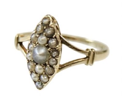Antique Seed Pearl 15kt Ring