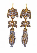 Antique Seed Pearl 18kt Earrings