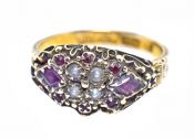 Antique Seed Pearl and Garnet Ring