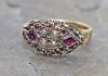 Antique Seed Pearl and Garnet Ring