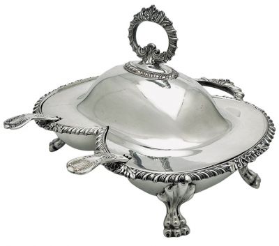 Antique Sheffield Silver Plate Double Entree Dish