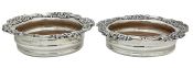 Antique Silver Plate Wine Bottle Coasters