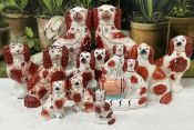 Antique Staffordshire King Charles Spaniels