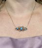 Antique Turquoise and Pearl 14kt Brooch