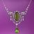 Antique Vintage 28ct Peridot and Diamond Lavalier 15kt Necklace