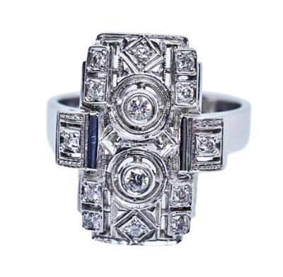 Art Deco .40ct Diamond 14kt Ring