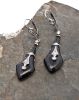 Art Deco Diamond and Black Onyx Platinum Earrings