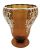 Art Deco Silver Overlay On Amber Glass Vase