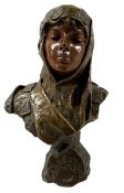 Art Nouveau Bronze Bust Of Dalila By Emmanuel Villanis 