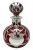 Art Nouveau Gorham Silver Overlay Cranberry Glass Scent Bottle