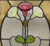Art Nouveau Morning Glories Stained Glass Fire Screen