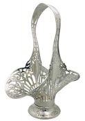 Art Nouveau Sterling Silver Brides Basket, Graff, Washbourne & Dunn