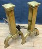 Arts & Crafts Brass Andirons