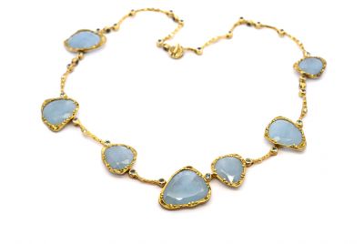 Audrius Krulis Aquamarine and Diamond 18kt Necklace