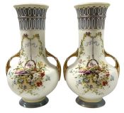 Austrian Porcelain Vases circa 1900