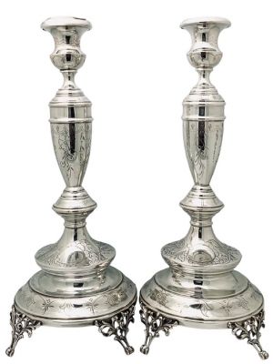 Austro-Hungarian 800 Fine Silver Sabbath Sticks, circa 1872-1922