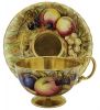 Aynsley Orchard Gold Teacup & Saucer Signed N. Brunt & D. Jones