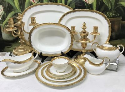 Aynsley “Argosy” Dinner Service For 8 + Serving Pieces, Pattern # 8360