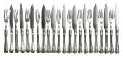 Birks Sterling Silver Line & Thread Dessert / Fruit Set for 11