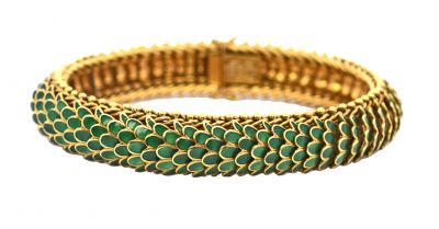 Birks Vintage Enamel Scales Bracelet