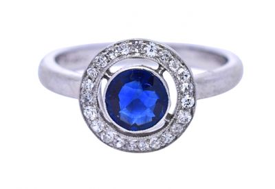 Birks Vintage .47ct Sapphire and Diamond 18kt Ring