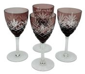 Bohemian Cut Crystal Wine Glasses 