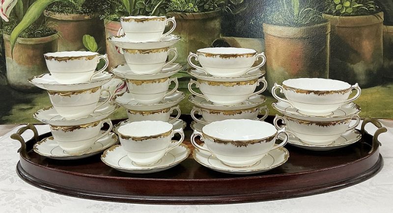 レア　光和陶器 食器セット ゴールデンセット57点 昭和 Coalport Admiral White & Gold Dinnerware | Cynthia Findlay Fine