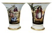 Early 19th Century Continental Porcelain Spill Vases