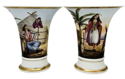 Early 19th Century Continental Porcelain Spill Vases